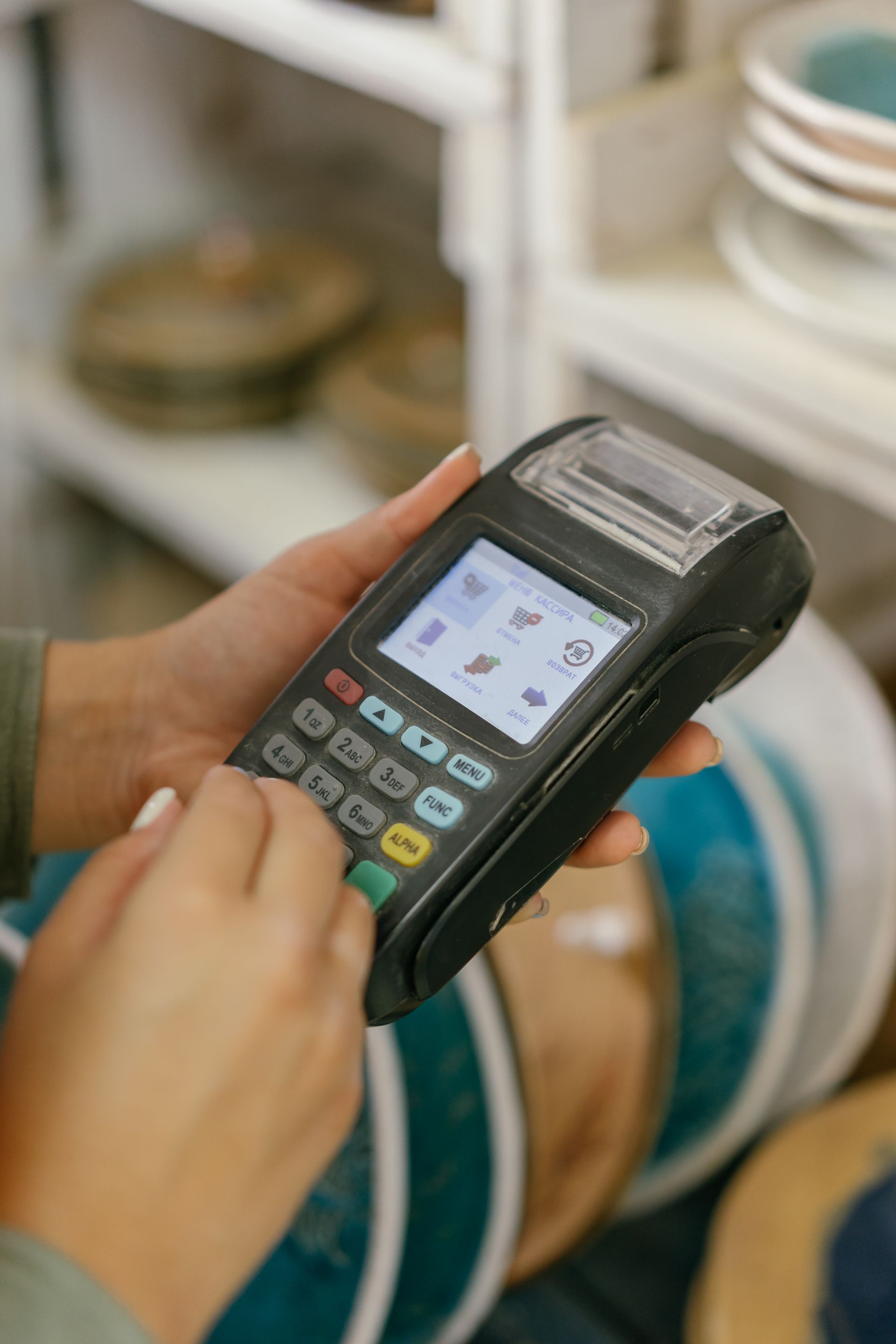 Payment terminal in a retail setting